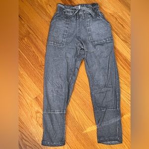 ASOS ASOS PETITE Tie Waist Peg Pants in Oil Wash US 0